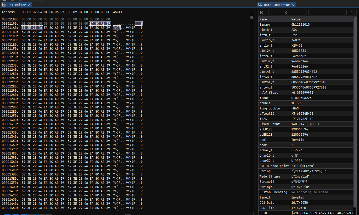 We found a big array of doubles.