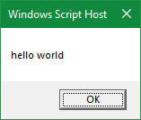 hello world dialog box